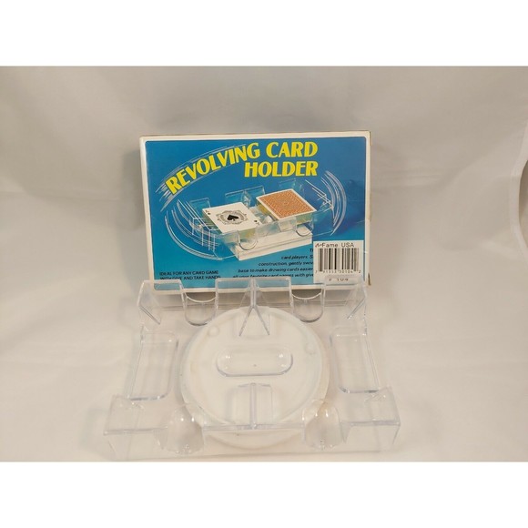 Revolving Playing Card Holder Clear Plastic Acrylic Dual Deck with original box - Picture 1 of 5